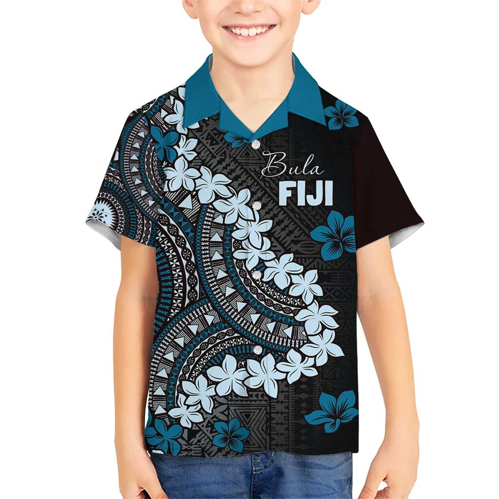 Bula Fiji Women's Day Hawaiian Shirt Indigo Masi Tapa
