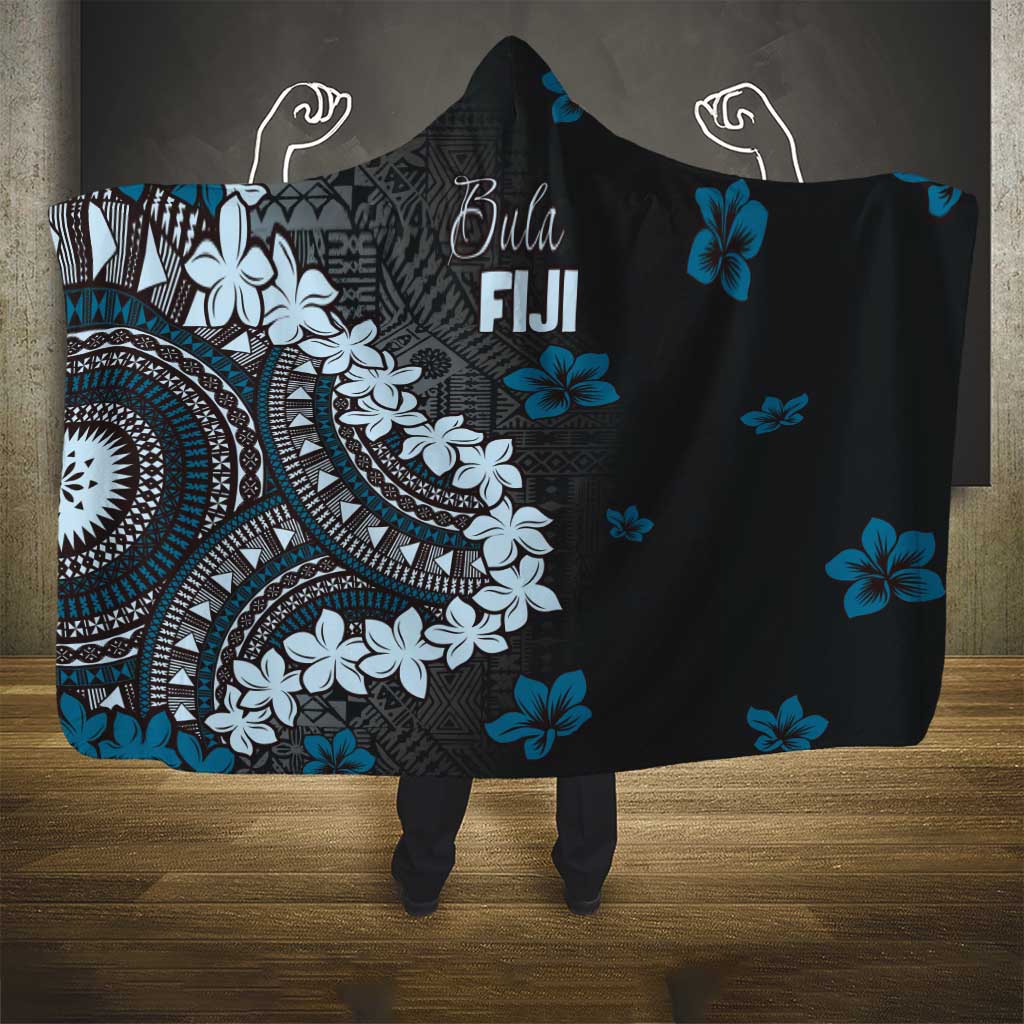 Bula Fiji Women's Day Hooded Blanket Indigo Masi Tapa LT7 - Polynesian Pride