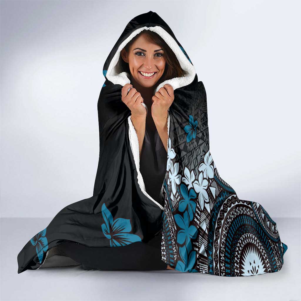 Bula Fiji Women's Day Hooded Blanket Indigo Masi Tapa LT7 - Polynesian Pride