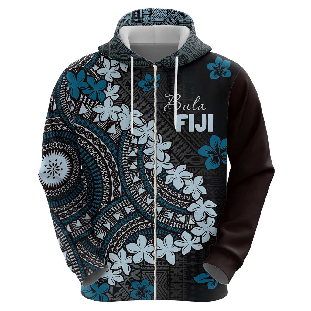 Bula Fiji Women's Day Hoodie Indigo Masi Tapa