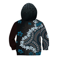 Bula Fiji Women's Day Kid Hoodie Indigo Masi Tapa
