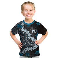 Bula Fiji Women's Day Kid T Shirt Indigo Masi Tapa LT7 Indigo - Polynesian Pride