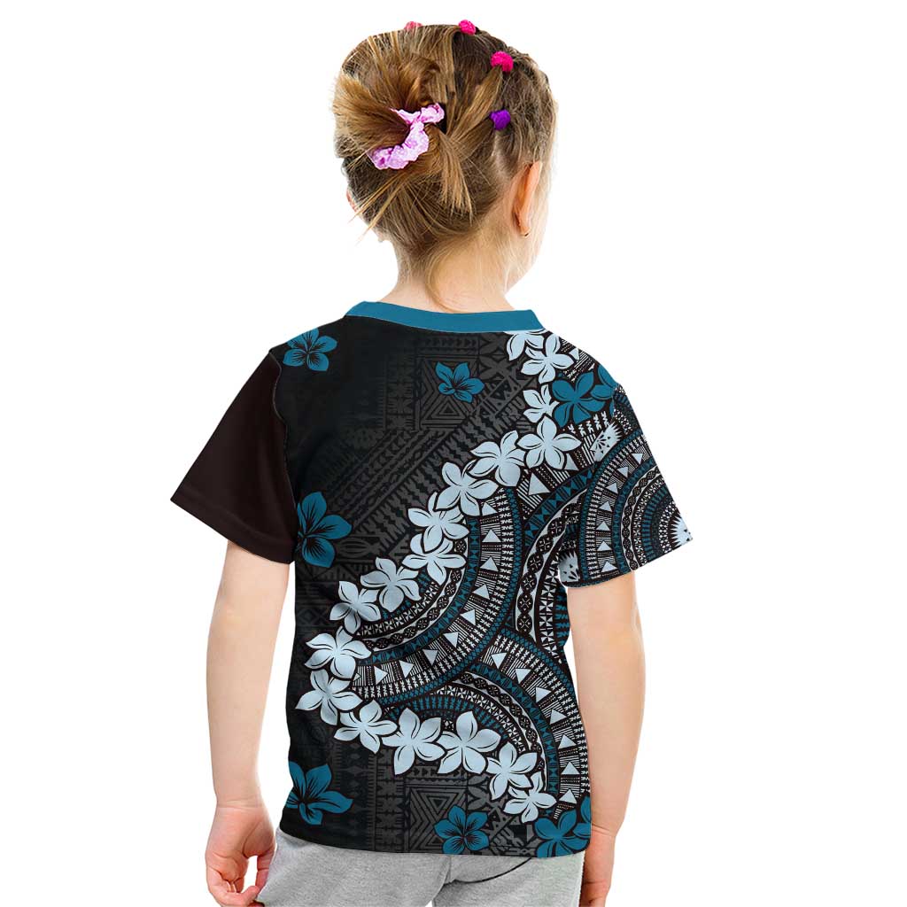 Bula Fiji Women's Day Kid T Shirt Indigo Masi Tapa LT7 - Polynesian Pride