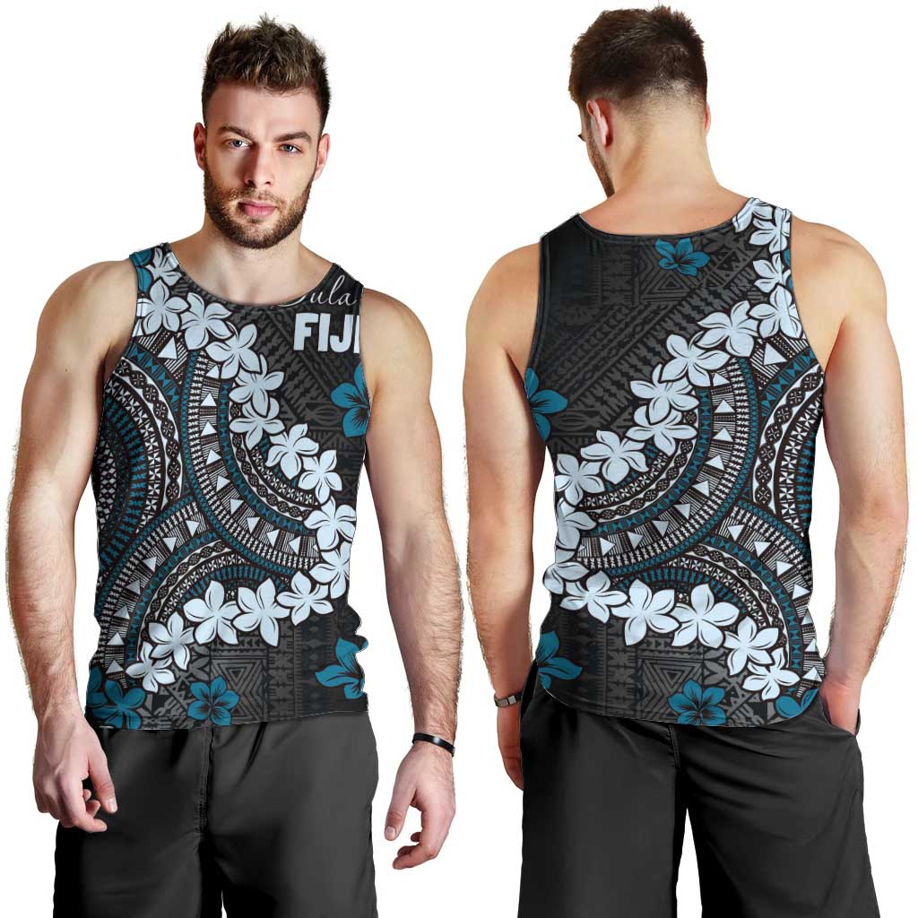 Bula Fiji Women's Day Men Tank Top Indigo Masi Tapa LT7 - Polynesian Pride