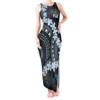 Bula Fiji Women's Day Tank Maxi Dress Indigo Masi Tapa