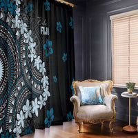 Bula Fiji Women's Day Window Curtain Indigo Masi Tapa