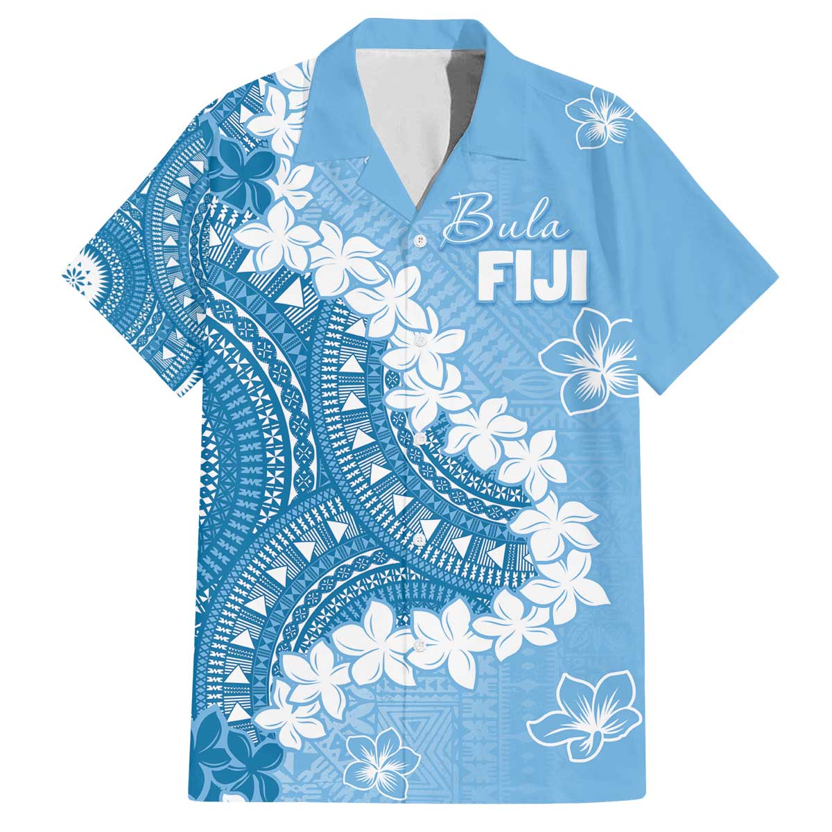 Bula Fiji Women's Day Family Matching Off The Shoulder Long Sleeve Dress and Hawaiian Shirt Turquoise Masi Tapa
