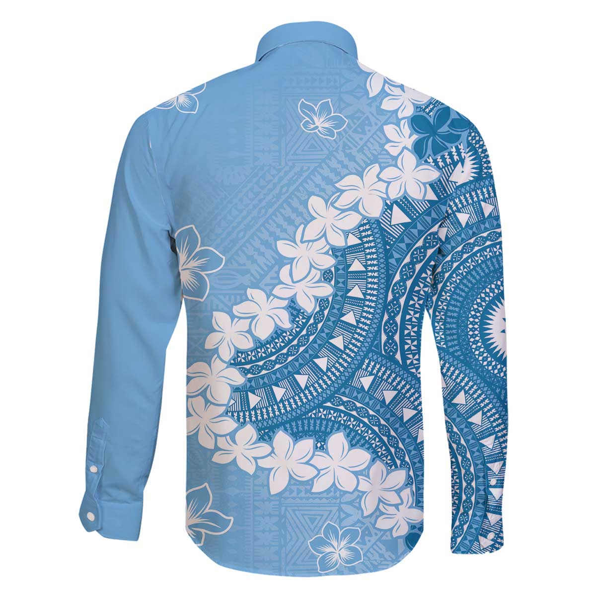 Bula Fiji Women's Day Family Matching Off The Shoulder Long Sleeve Dress and Hawaiian Shirt Turquoise Masi Tapa