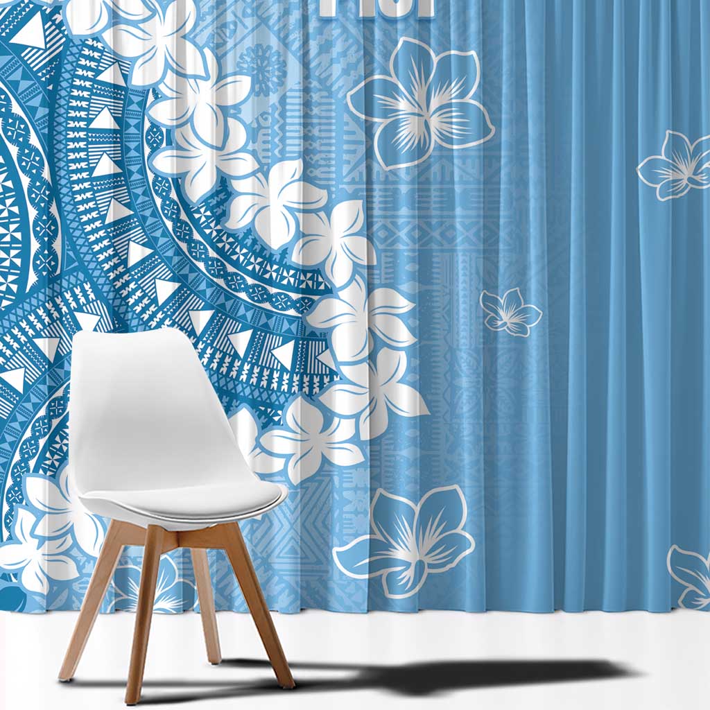 Bula Fiji Women's Day Window Curtain Turquoise Masi Tapa LT7