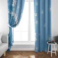 Bula Fiji Women's Day Window Curtain Turquoise Masi Tapa LT7