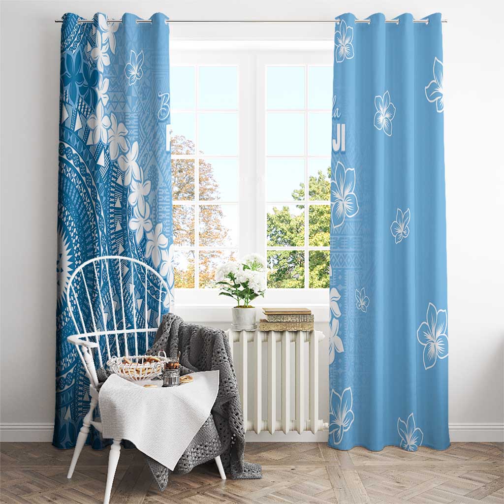 Bula Fiji Women's Day Window Curtain Turquoise Masi Tapa LT7