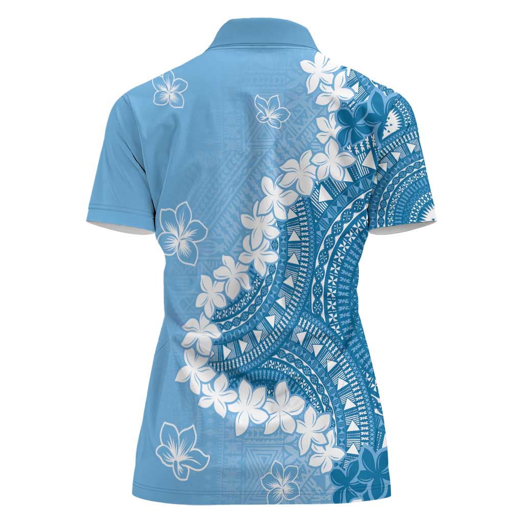 Bula Fiji Women's Day Women Polo Shirt Turquoise Masi Tapa