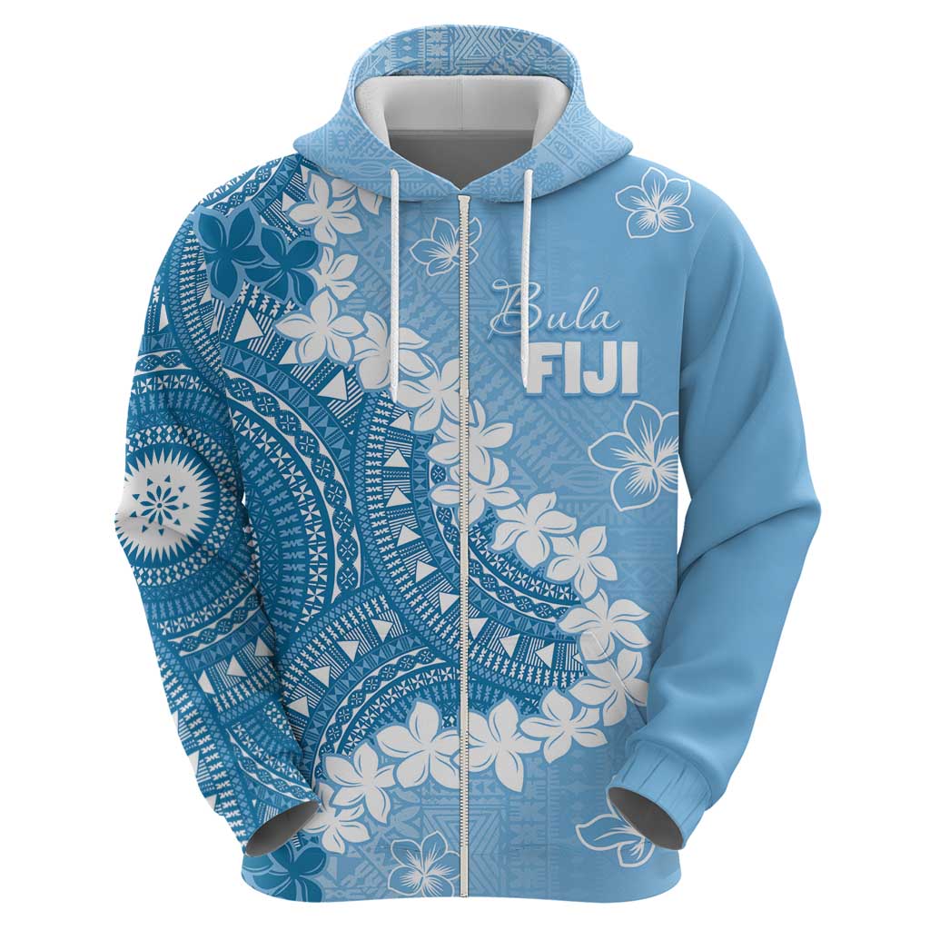 Bula Fiji Women's Day Zip Hoodie Turquoise Masi Tapa