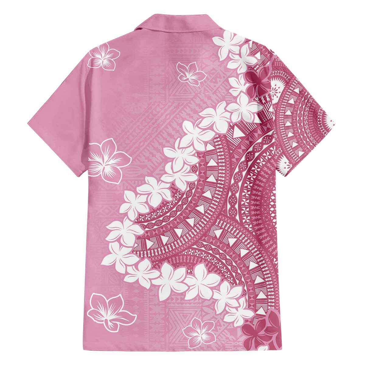 Bula Fiji Women's Day Family Matching Off The Shoulder Long Sleeve Dress and Hawaiian Shirt Pink Masi Tapa