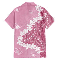 Bula Fiji Women's Day Family Matching Puletasi and Hawaiian Shirt Pink Masi Tapa