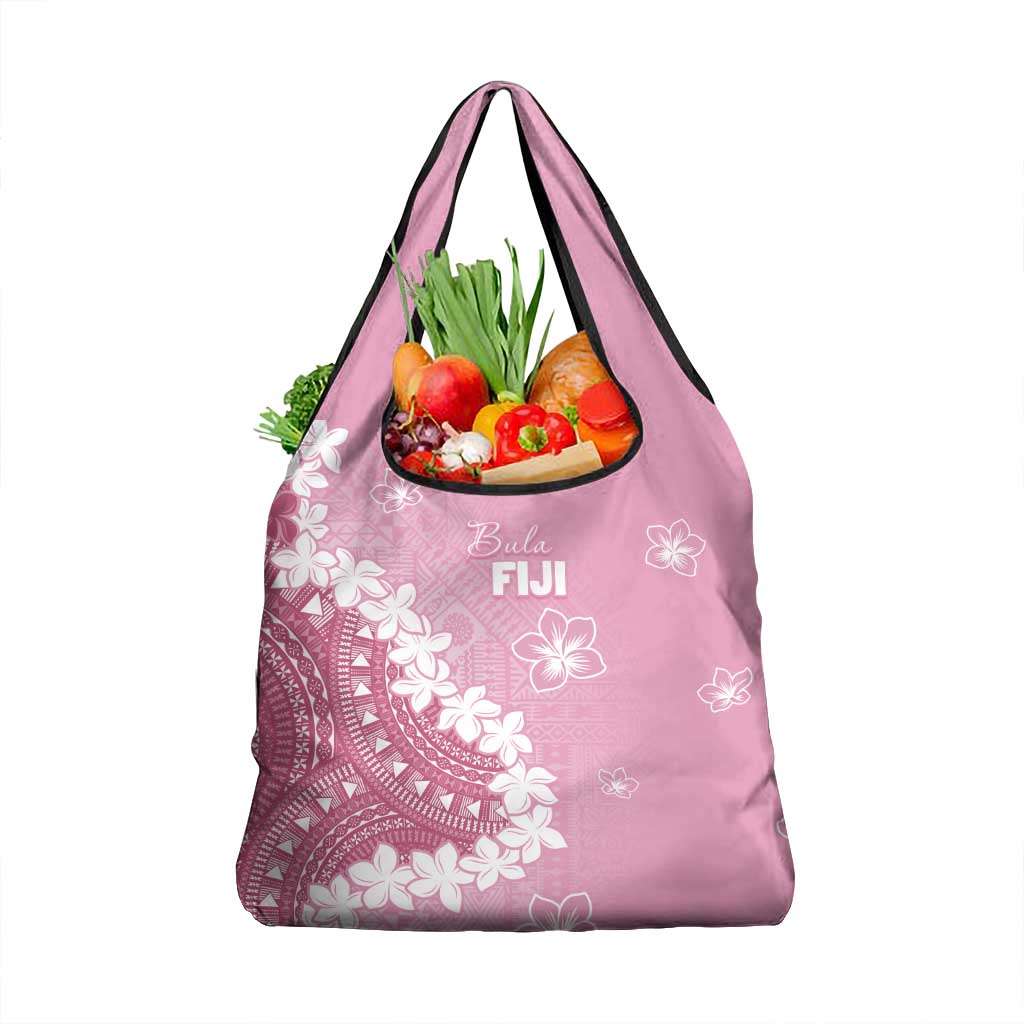 Bula Fiji Women's Day Grocery Bag Pink Masi Tapa