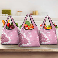 Bula Fiji Women's Day Grocery Bag Pink Masi Tapa