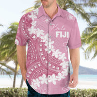 Bula Fiji Women's Day Hawaiian Shirt Pink Masi Tapa