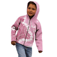 Bula Fiji Women's Day Kid Hoodie Pink Masi Tapa