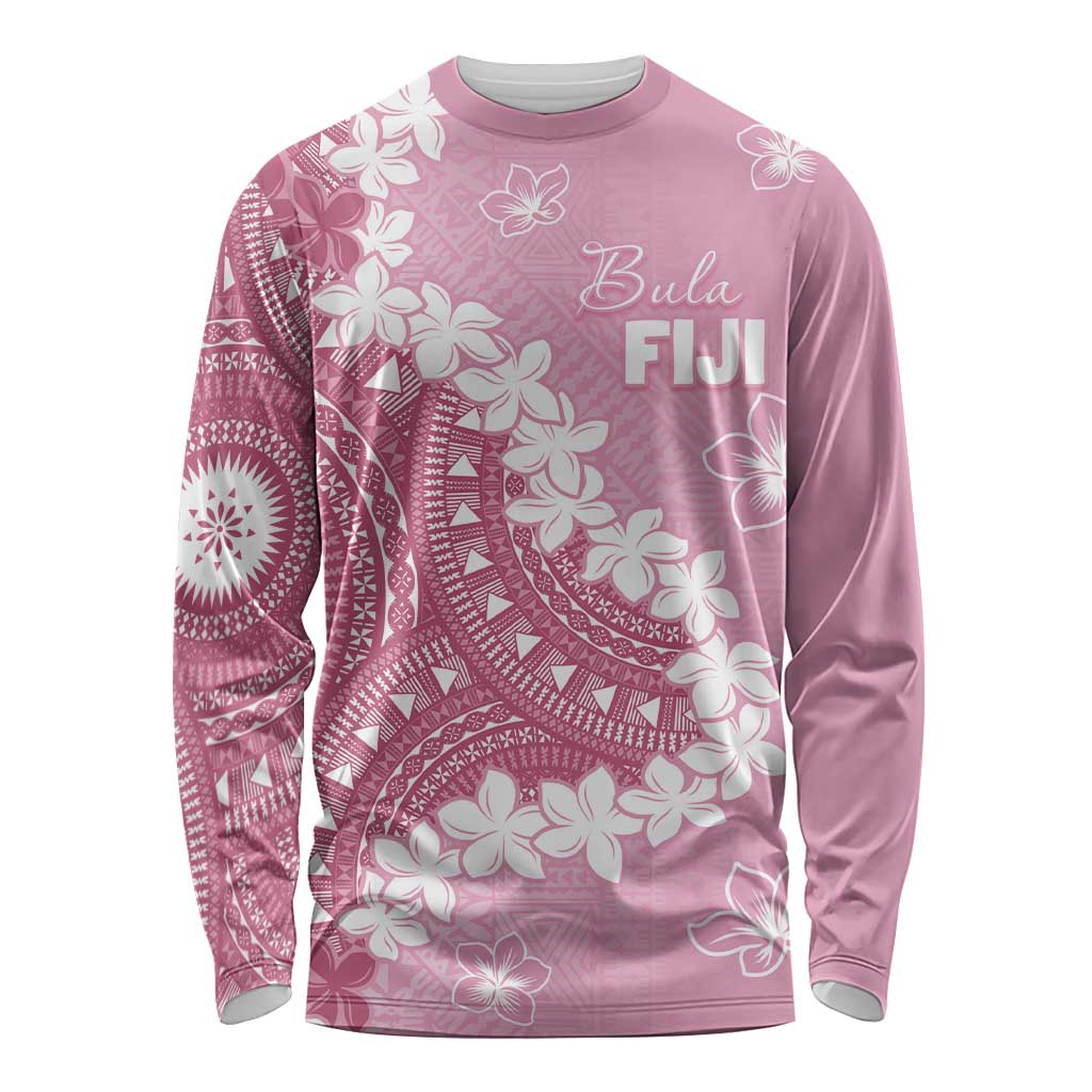 Bula Fiji Women's Day Long Sleeve Shirt Pink Masi Tapa LT7 Unisex Pink - Polynesian Pride