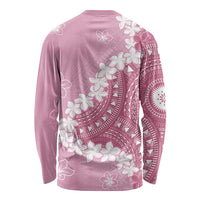 Bula Fiji Women's Day Long Sleeve Shirt Pink Masi Tapa LT7 - Polynesian Pride