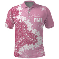 Bula Fiji Women's Day Polo Shirt Pink Masi Tapa LT7 Pink - Polynesian Pride