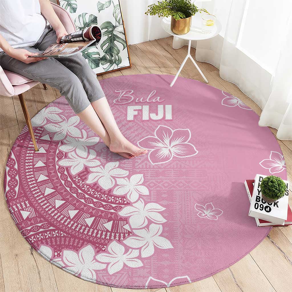 Bula Fiji Women's Day Round Carpet Pink Masi Tapa