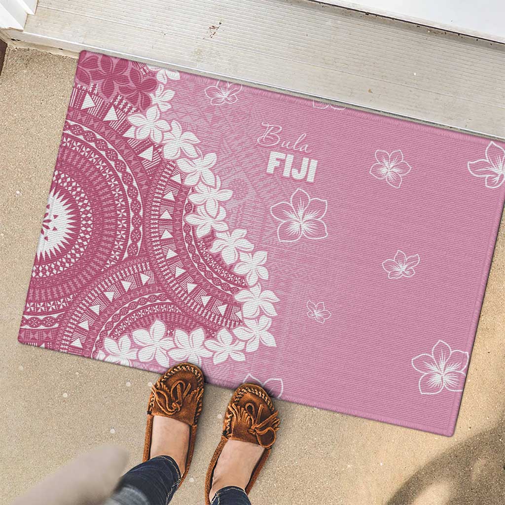Bula Fiji Women's Day Rubber Doormat Pink Masi Tapa LT7 - Polynesian Pride