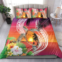 Polynesian Dreamy Turtle Bedding Set Sunset Scenery