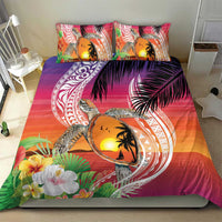 Polynesian Dreamy Turtle Bedding Set Sunset Scenery