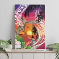 Polynesian Dreamy Turtle Canvas Wall Art Sunset Scenery