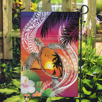 Polynesian Dreamy Turtle Garden Flag Sunset Scenery