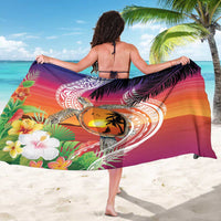 Polynesian Dreamy Turtle Sarong Sunset Scenery