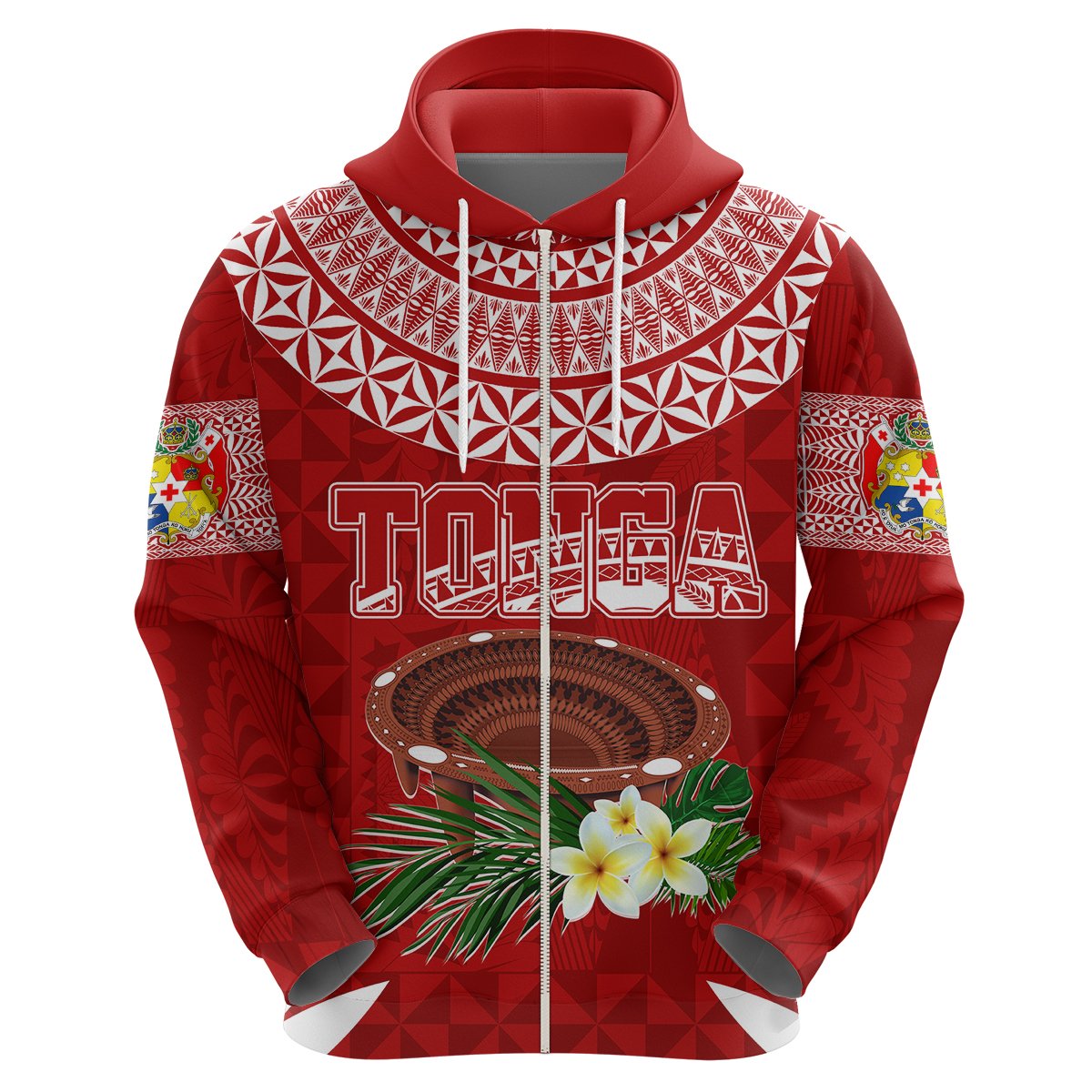 Custom Tonga Independence Day Hoodie Kumete Kava Bowl With Plumeria LT7 - Polynesian Pride