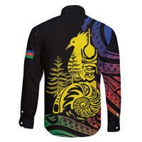 New Caledonia Kanaky Family Matching Puletasi and Hawaiian Shirt Stylized Fleche Faitiere With Kagu Bird