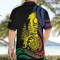 New Caledonia Kanaky Hawaiian Shirt Stylized Fleche Faitiere With Kagu Bird