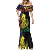 New Caledonia Kanaky Mermaid Dress Stylized Fleche Faitiere With Kagu Bird
