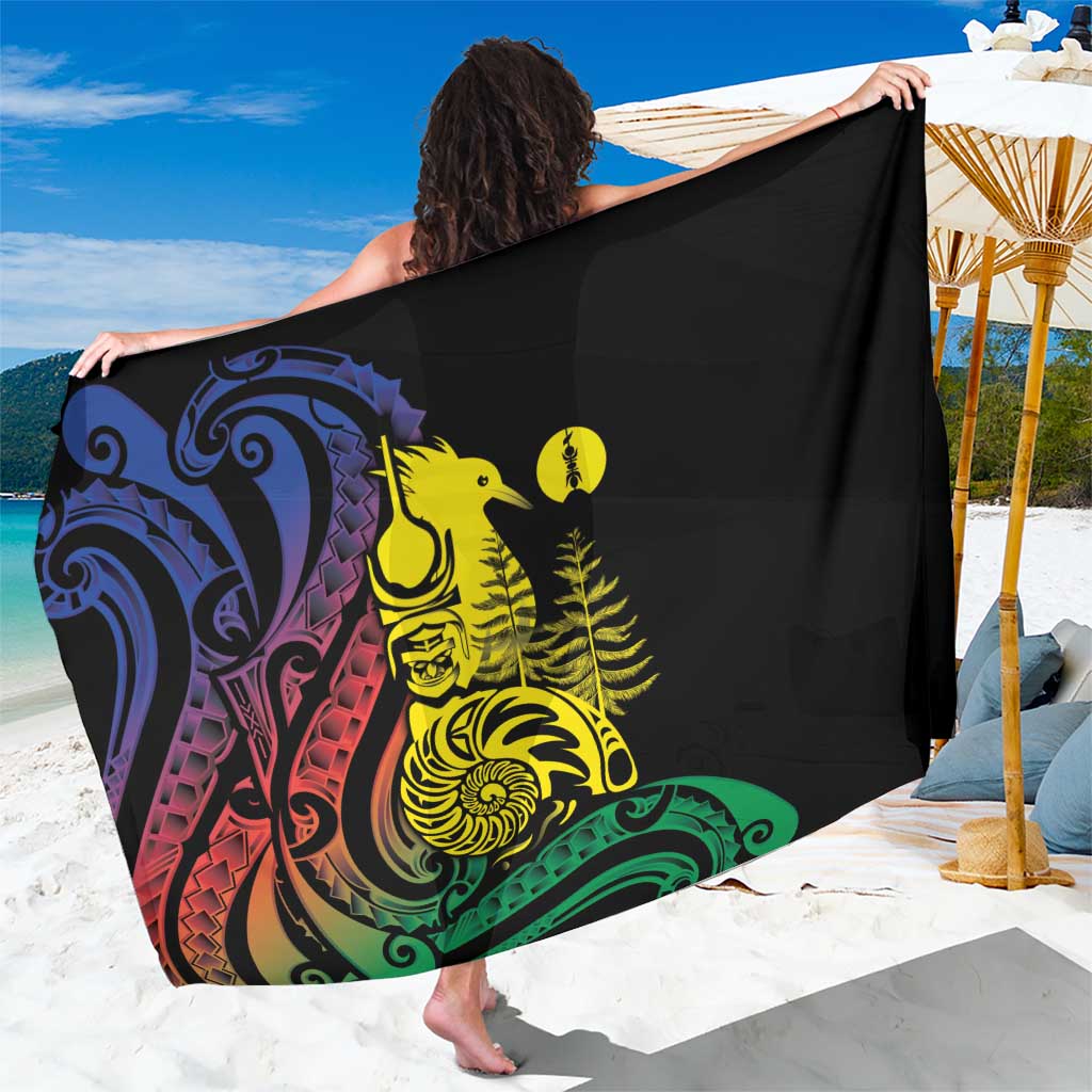 New Caledonia Kanaky Sarong Stylized Fleche Faitiere With Kagu Bird