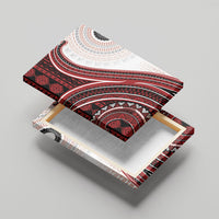 Bula Fiji Vintage Tapa Canvas Wall Art Kaivity Masi Wave Motifs - Red