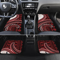 Bula Fiji Vintage Tapa Car Mats Kaivity Masi Wave Motifs - Red