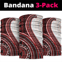 Bula Fiji Vintage Tapa Neck Gaiter Kaivity Masi Wave Motifs - Red LT7 package One Size: 25*50cm Red - Polynesian Pride