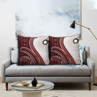 Bula Fiji Vintage Tapa Pillow Cover Kaivity Masi Wave Motifs - Red