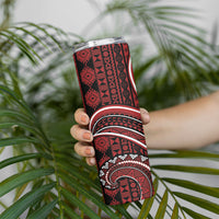 Bula Fiji Vintage Tapa Skinny Tumbler Kaivity Masi Wave Motifs - Red LT7 - Polynesian Pride
