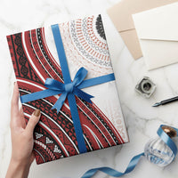 Bula Fiji Vintage Tapa Wrapping Paper Kaivity Masi Wave Motifs - Red LT7 - Polynesian Pride