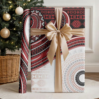Bula Fiji Vintage Tapa Wrapping Paper Kaivity Masi Wave Motifs - Red LT7 - Polynesian Pride