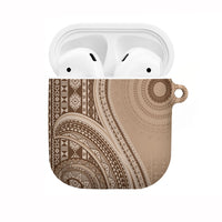 Bula Fiji Vintage Tapa AirPods Case Kaivity Masi Wave Motifs - Mocha