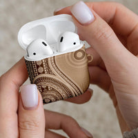 Bula Fiji Vintage Tapa AirPods Case Kaivity Masi Wave Motifs - Mocha