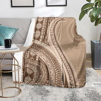 Bula Fiji Vintage Tapa Blanket Kaivity Masi Wave Motifs - Mocha