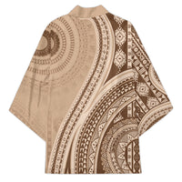Bula Fiji Vintage Tapa Kimono Kaivity Masi Wave Motifs - Mocha LT7 - Polynesian Pride