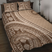 Bula Fiji Vintage Tapa Quilt Bed Set Kaivity Masi Wave Motifs - Mocha